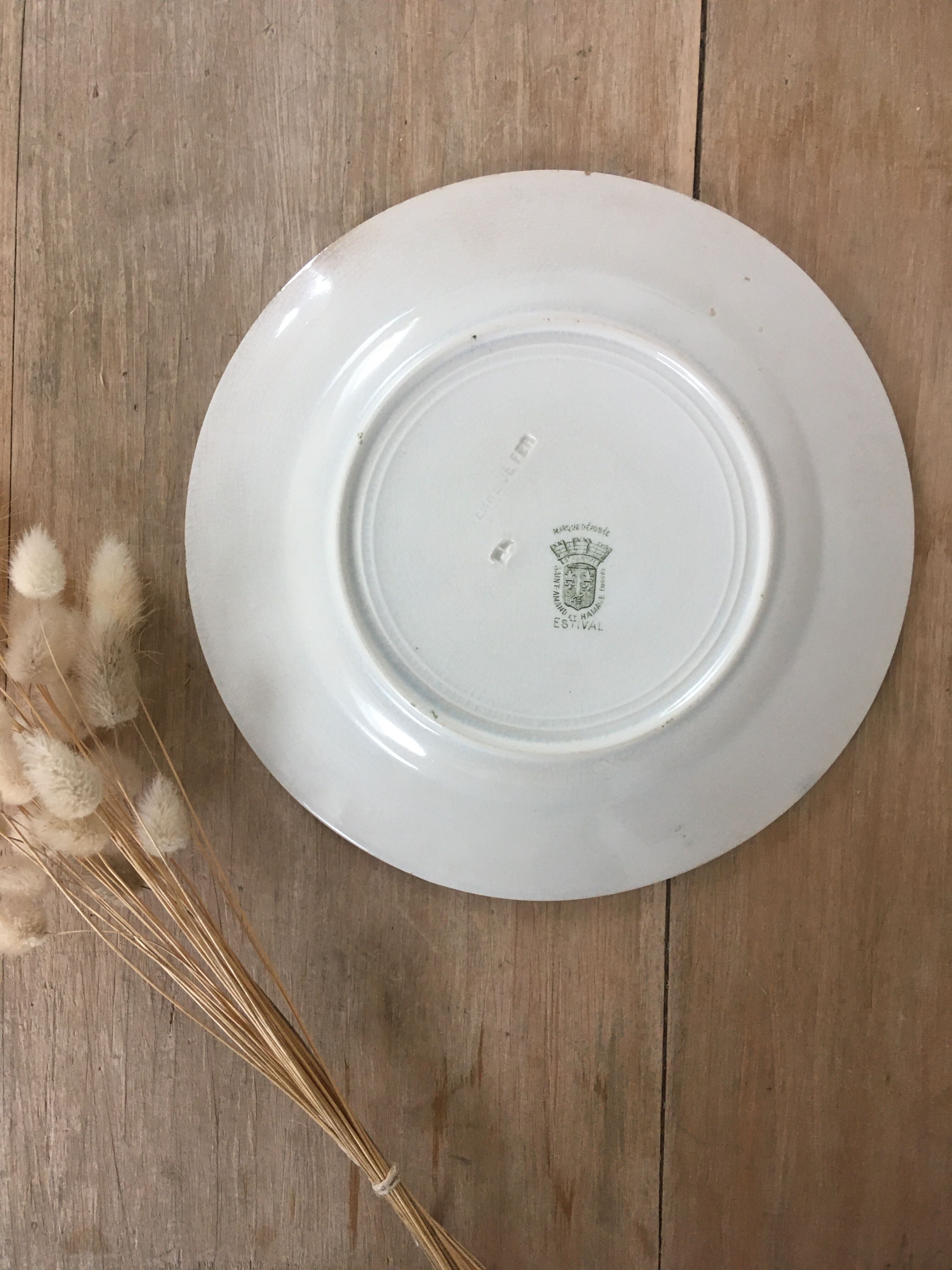 Lot 6 mismatched iron earth dessert plates