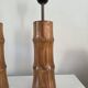 Paire de pieds de lampe bambou en bois