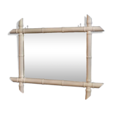 Miroir cadre bois blanc patiné 58x47cm