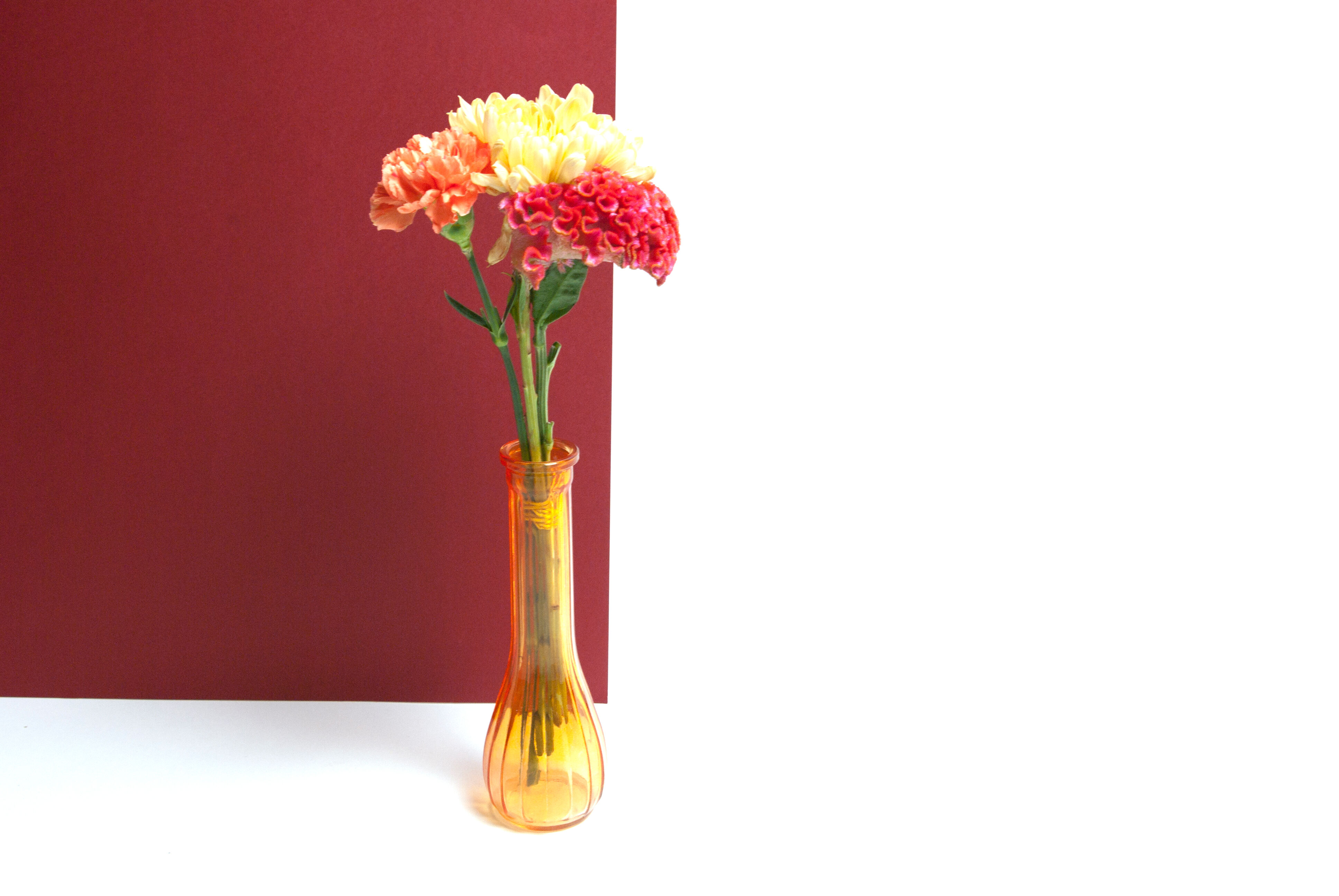 Praticality orange glass vase / made in France / 60s