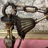 Lustre bronze doré 6 bougies