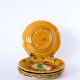 Set of 5 slipware plates, Digoin Sarreguemines, Fruits model, 1970.