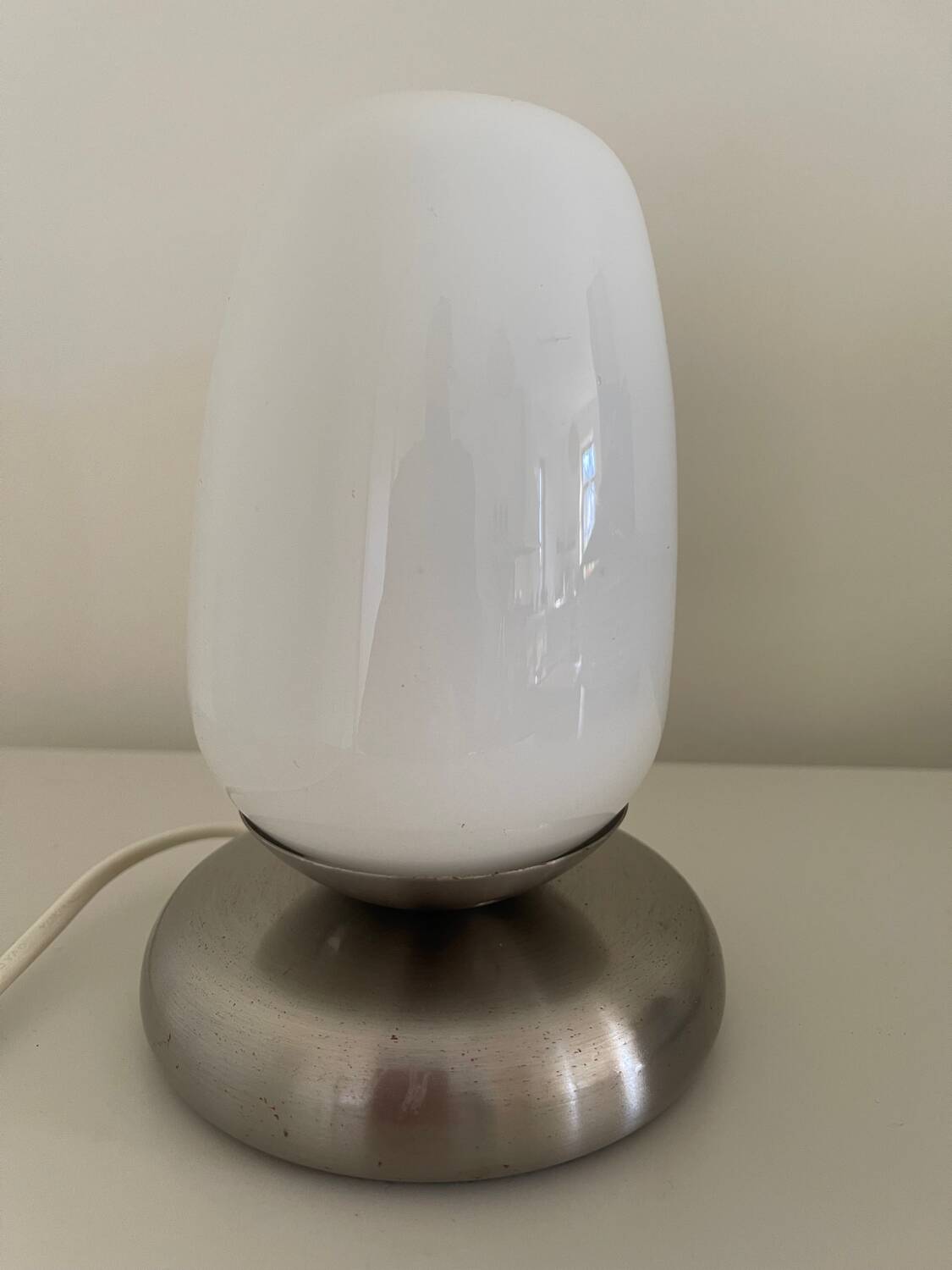 Lampe verre et chrome
