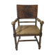 Armchair Henri II wood and leather