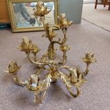 9-light golden flower chandelier