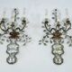 Paire de appliques en cristal et bronze Maison Bagues, années 1960.