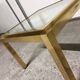 Small coffee table / Vintage brass and glass end table