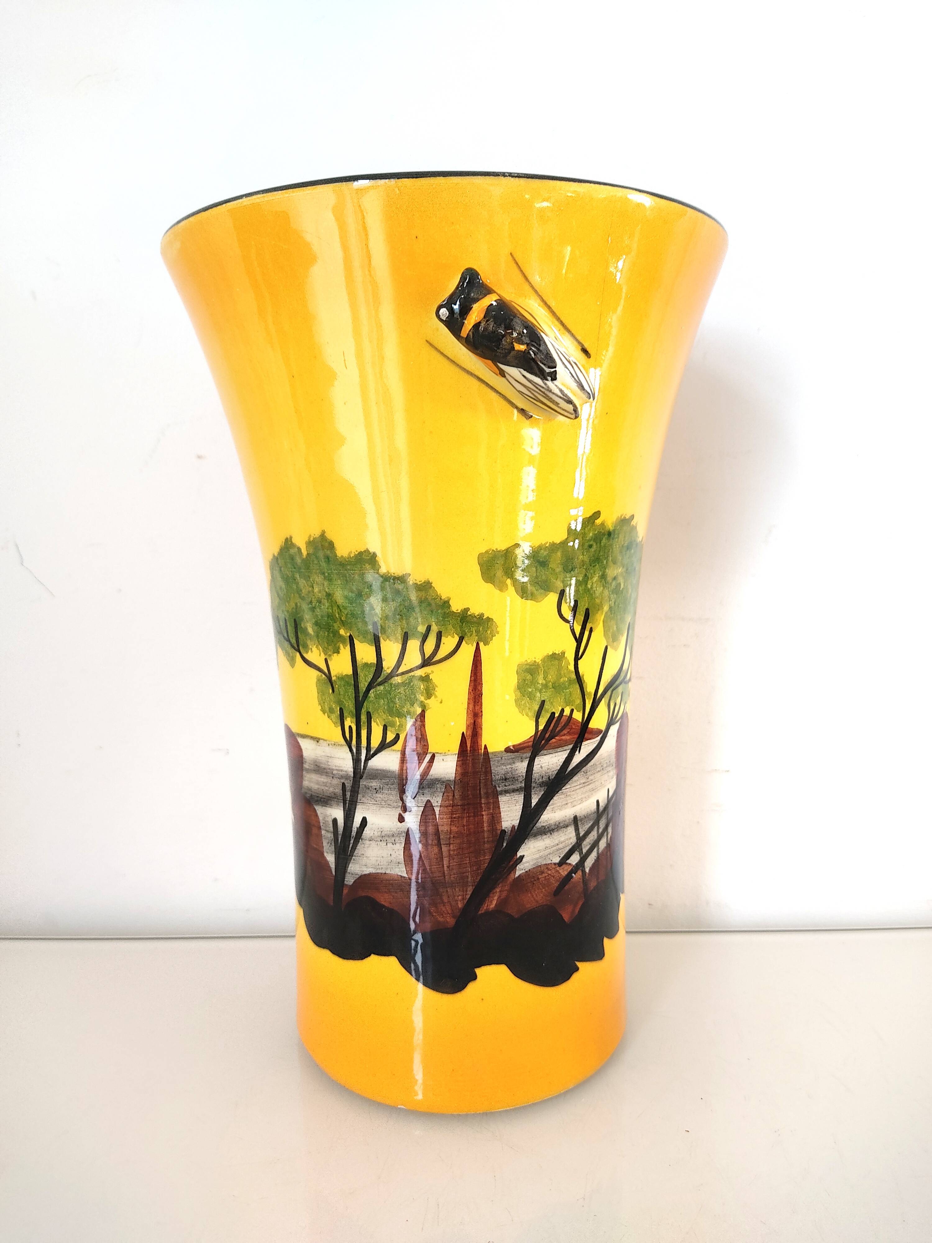 Vallauris vase creation by A.Ferlay cicada