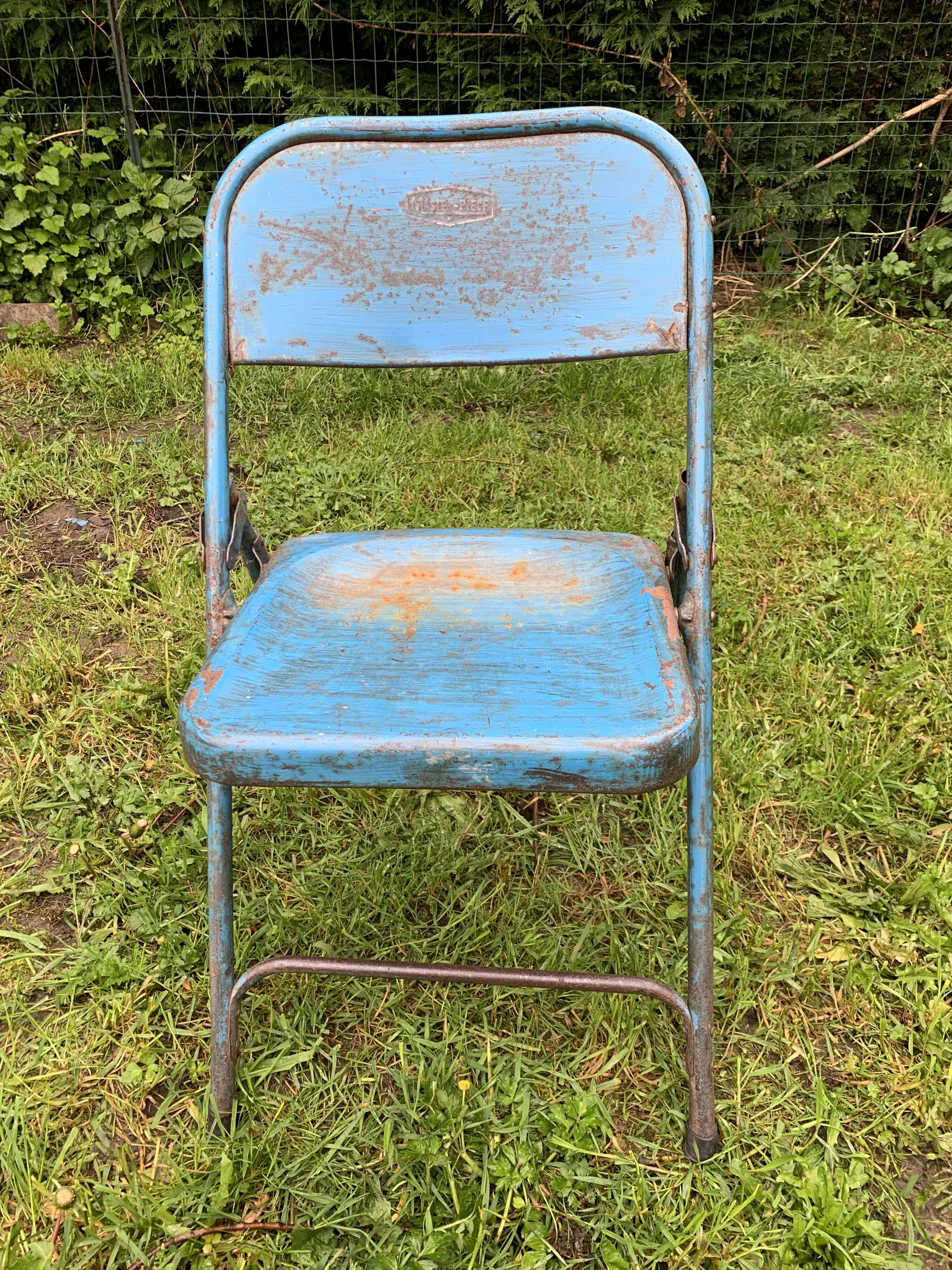 Folding metal chairs