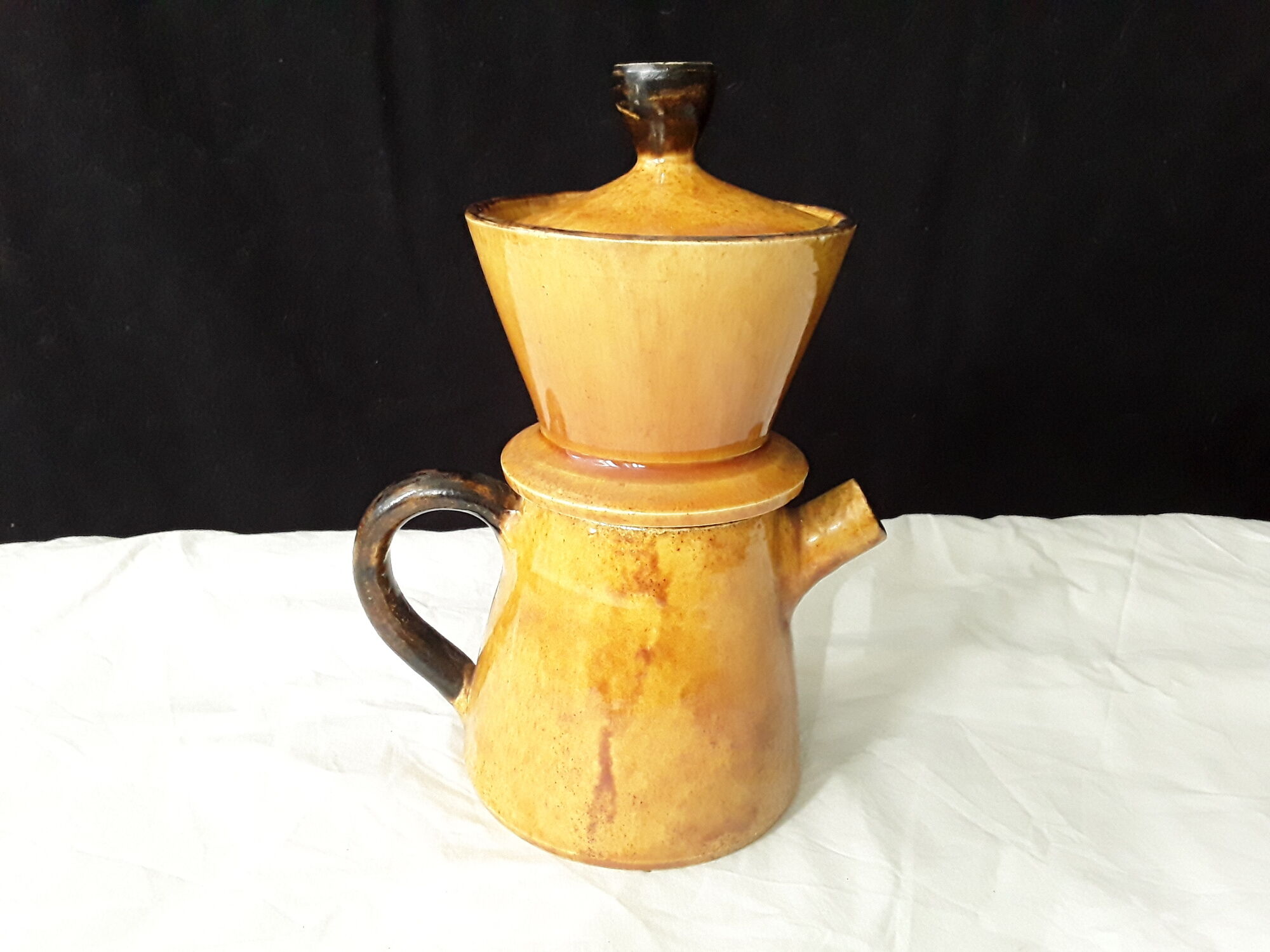 Coffee maker 1950 Mourre and Milon pottery of Provence Dieulefit