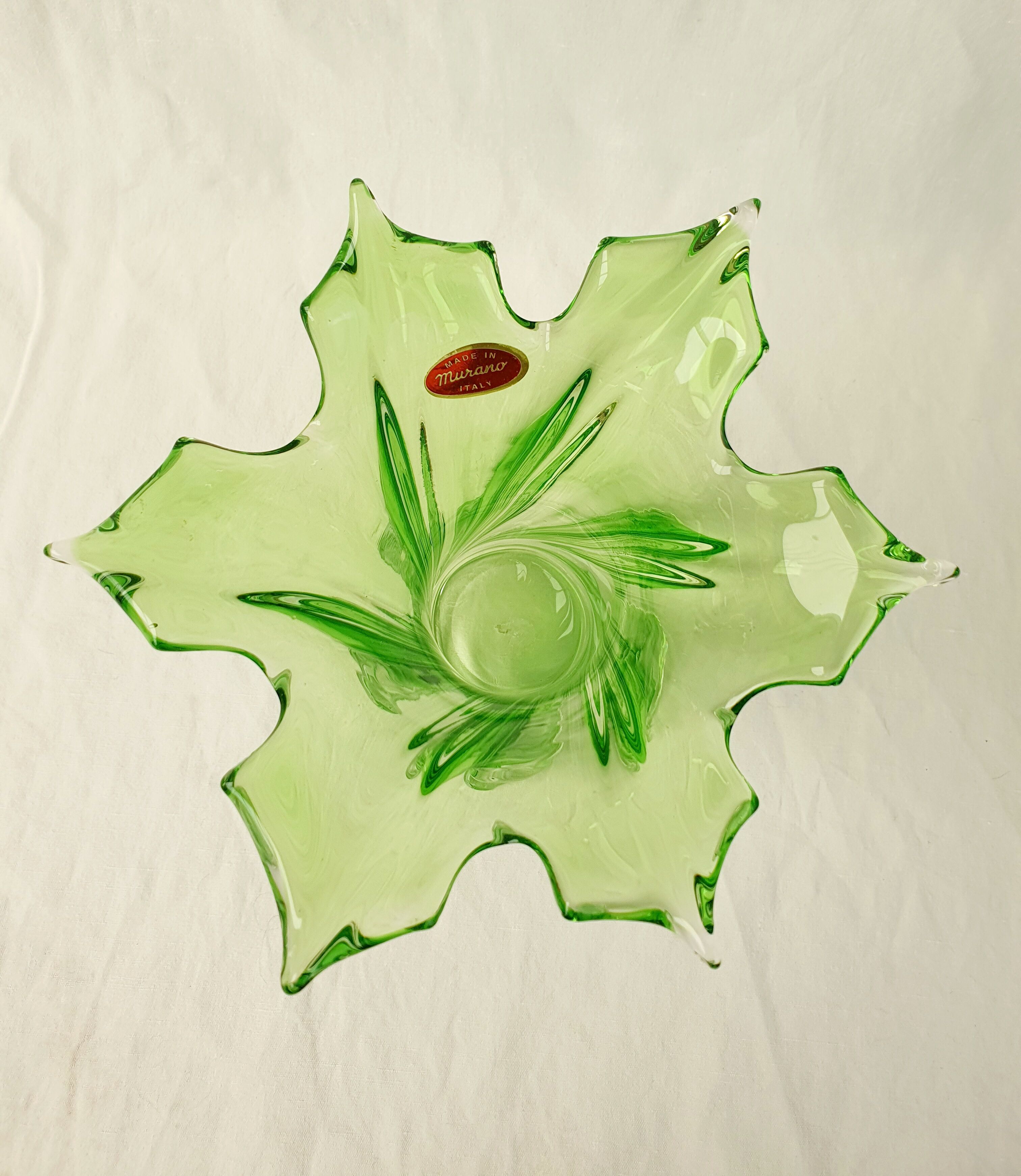 Vase Sommerso Floral Murano 1970 Italie