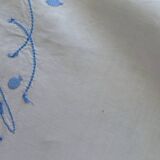 Embroidered sheet, blue swallow pattern, 88x170 cm