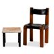 Pierre Chapo. Series of 8 "S11" chairs in elm and leather. 1960s-70s.
