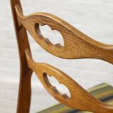 Set of four oak and wool dining room chairs by Henning Kjaernulf, 1960's