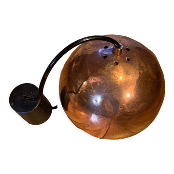 Copper-plated brass globe light fixture