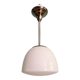 Bauhaus suspension in chrome metal and white opaline, 1930
