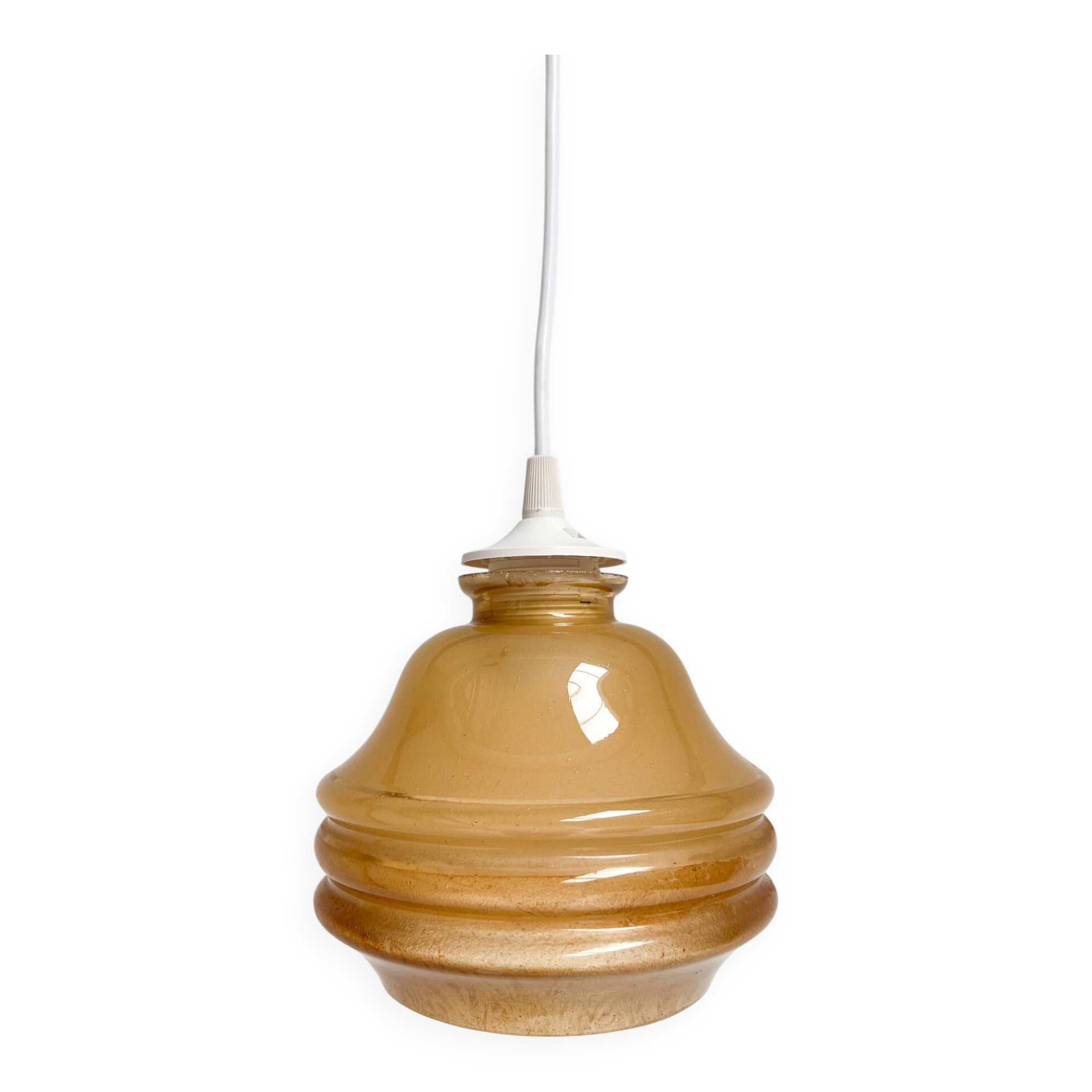 Lampe de plafond vintage couleur cognac, années 1960