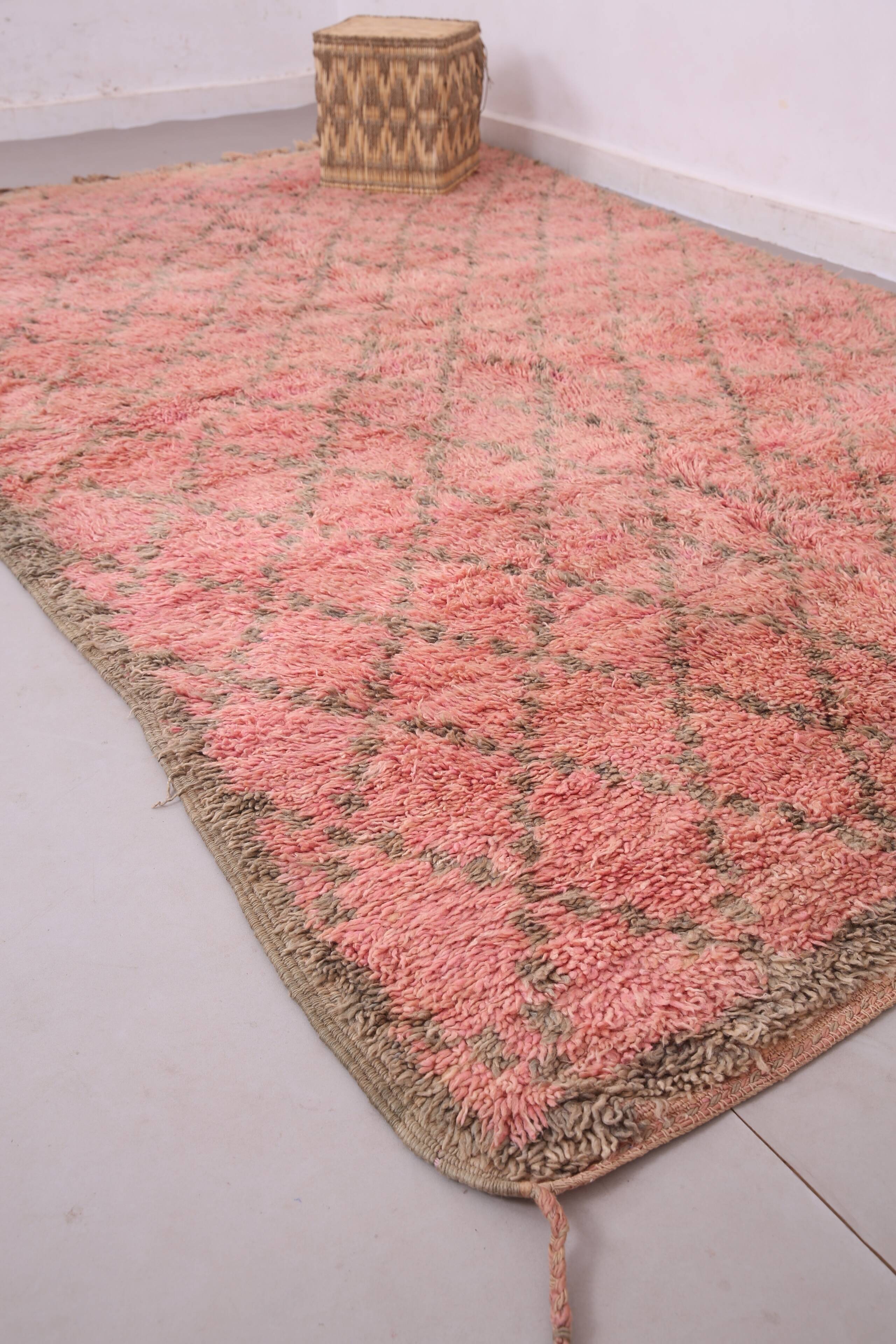 Pink Vintage Moroccan Rug 204 x 340 cm - Berber Wool Rug - Handmade Rug Boh