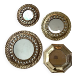 4 miroirs en laiton