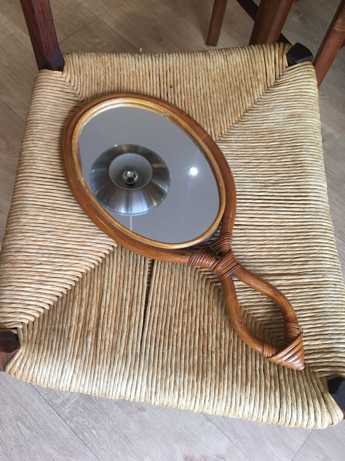 Vintage rattan mirror