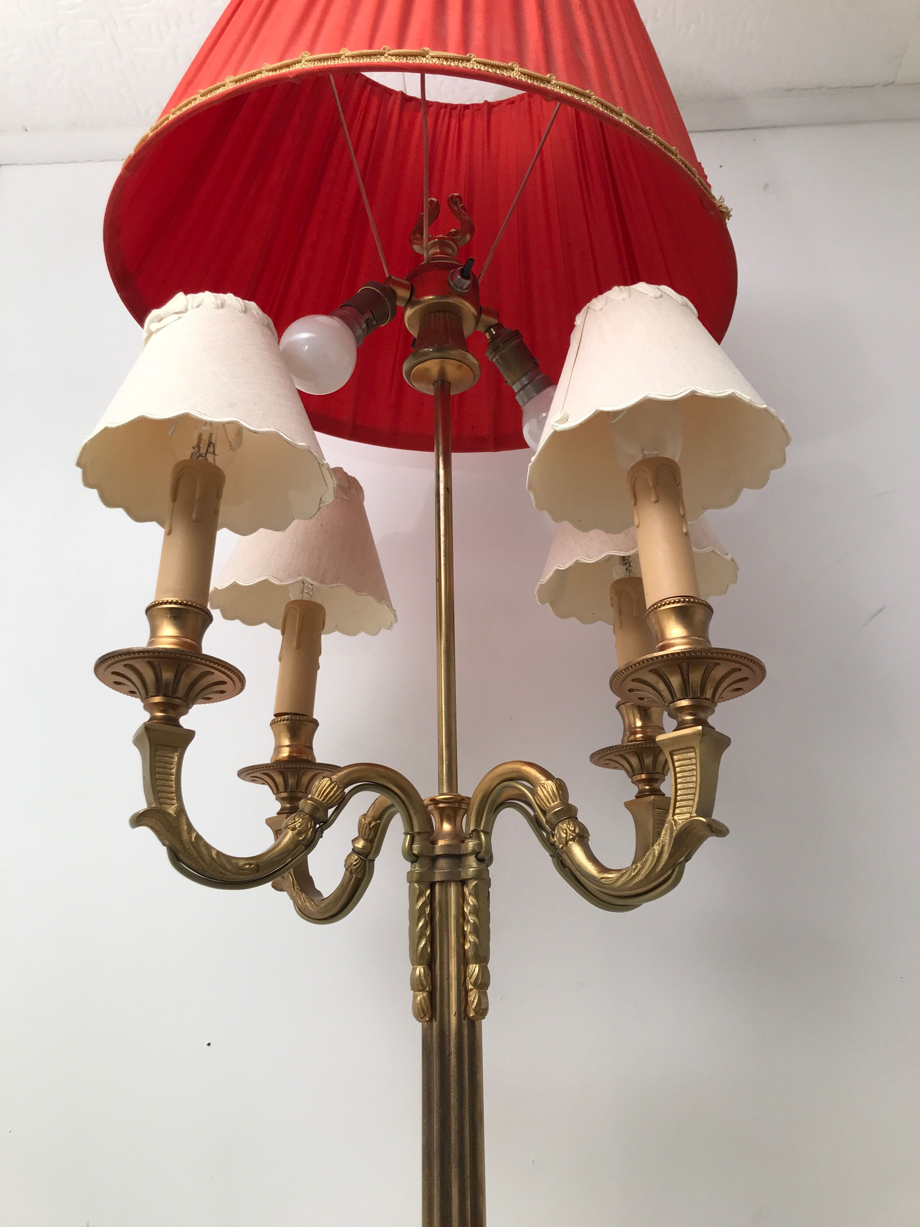 Vintage Louis XV style bronze tripod lamp