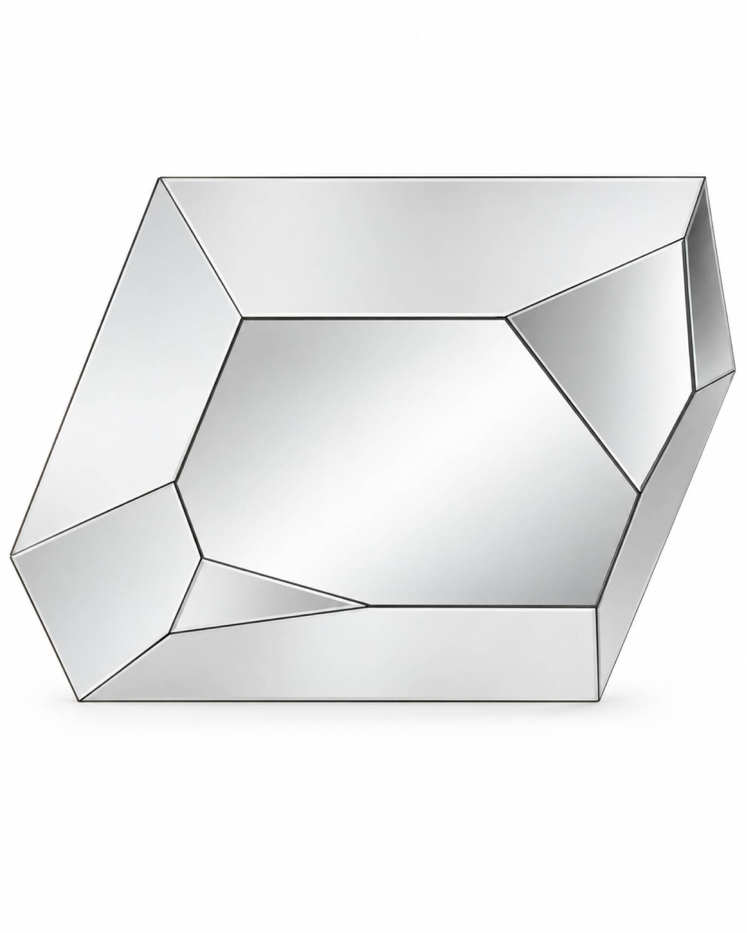 Grand miroir  mural asymétrique au design à multiple facettes Italien