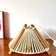Scandinavian pendant light in wood and wool made in the GDR 60s-70s