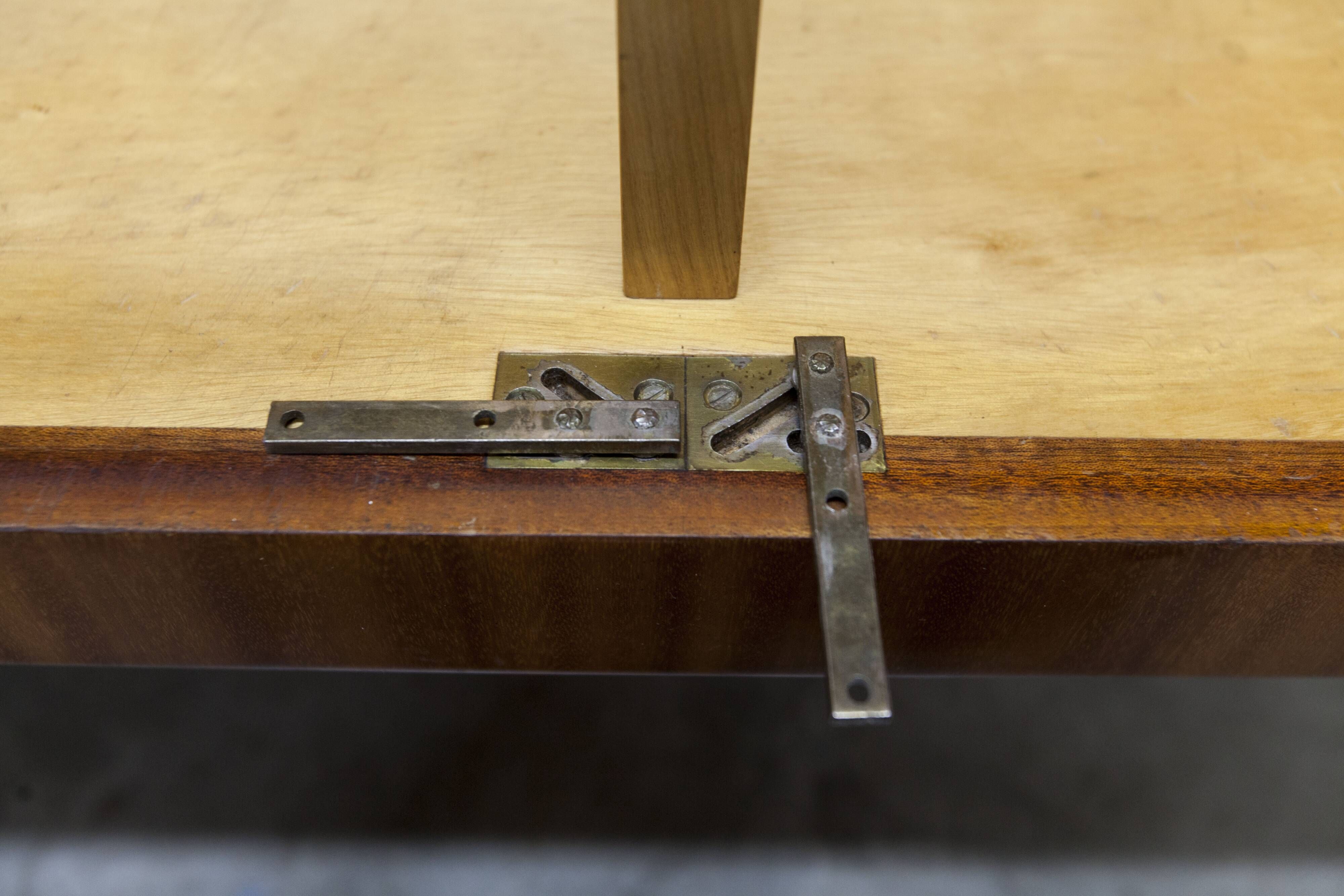 1960 Scandinavian wardrobe, atypical blond wood varnished, 4 doors 3