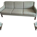 complete living room (sofa and two armchairs) vintage Stouby Danish wool