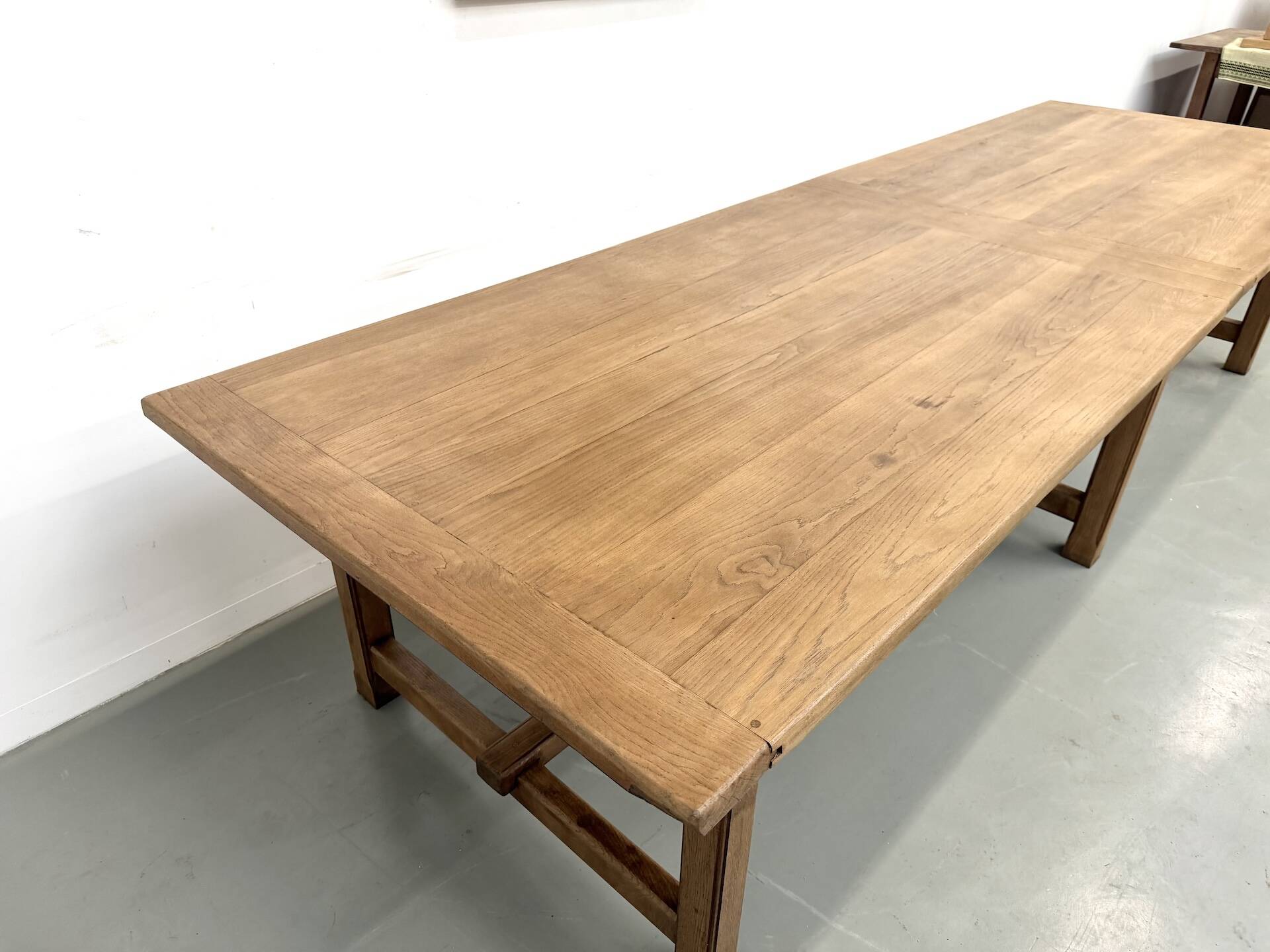 XXL farmhouse table in solid oak 350 cm - Reconstruction Style - 1950s