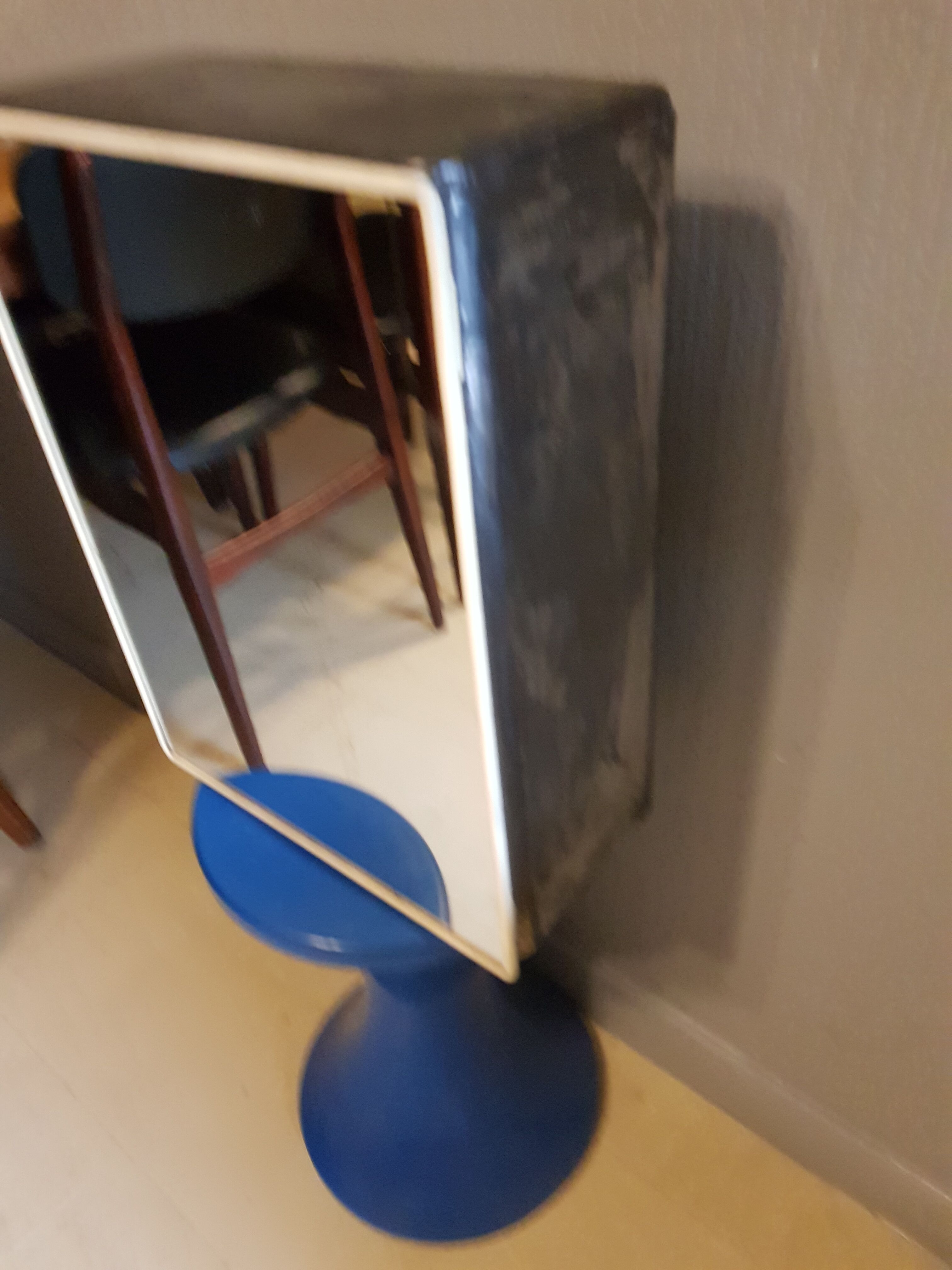 Vintage wax metal medicine cabinet.