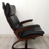 Vintage Model Kengu Lounge Chair and Footstool Set by Elsa & Nordahl Solheim for Rybo Rykken & Co