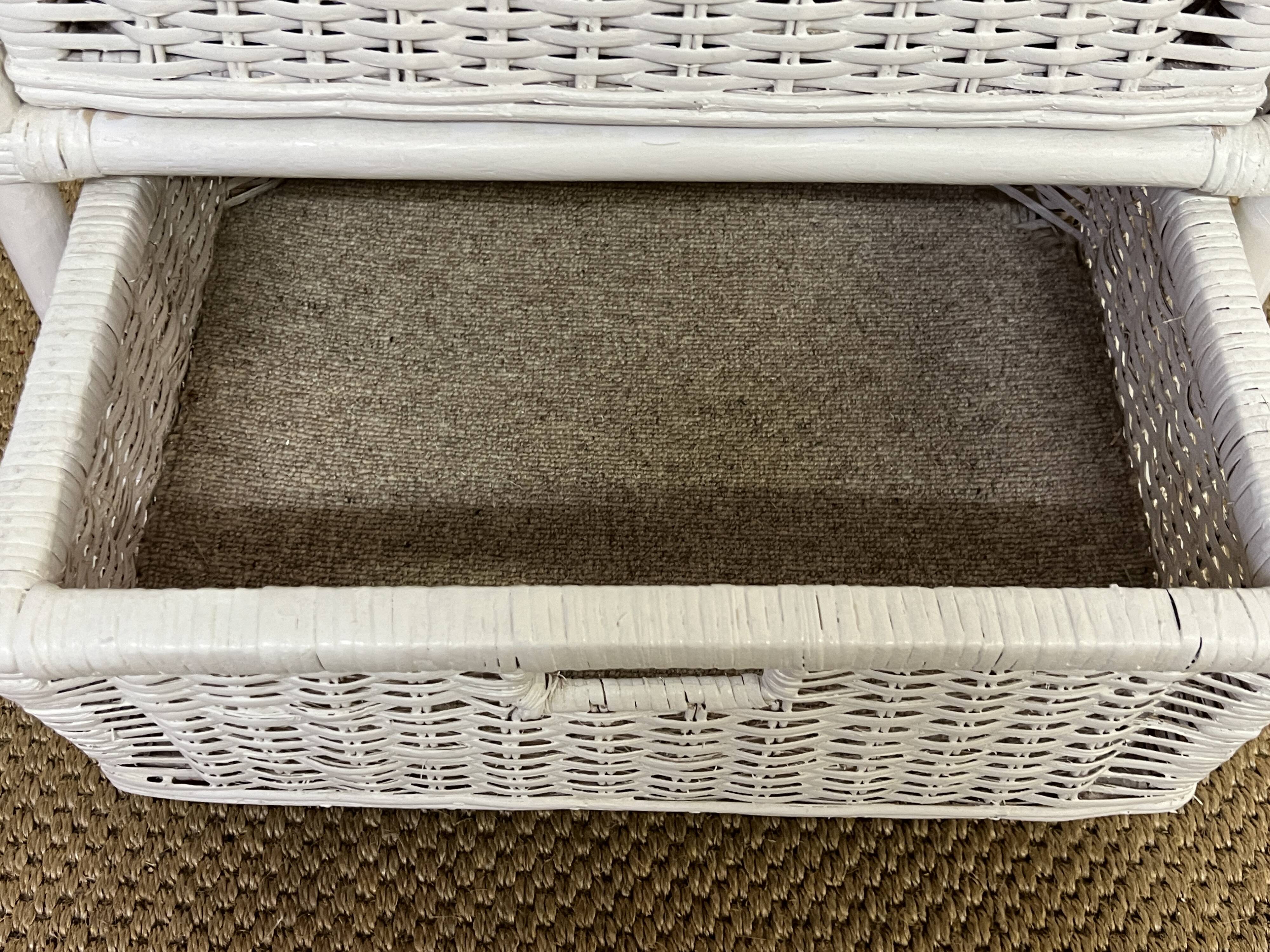 Vintage rattan storage unit, 3 drawers