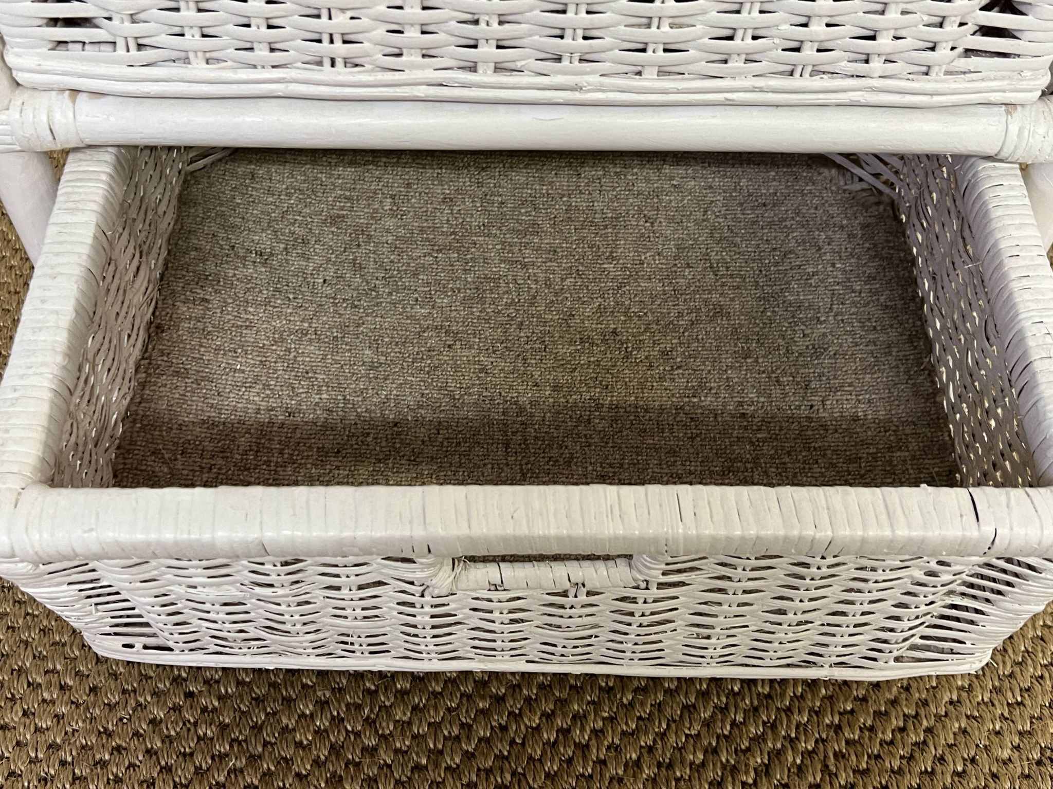 Vintage rattan storage unit, 3 drawers