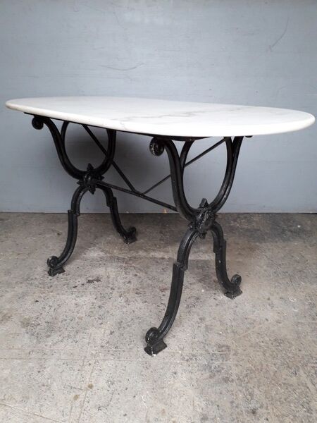 Table bistro period art deco 1930 cast and marble