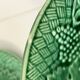 3 dessert plates from the 19th century Salins with a green vine leaf pattern.