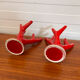 Set of two vintage “Alberello” coral vases