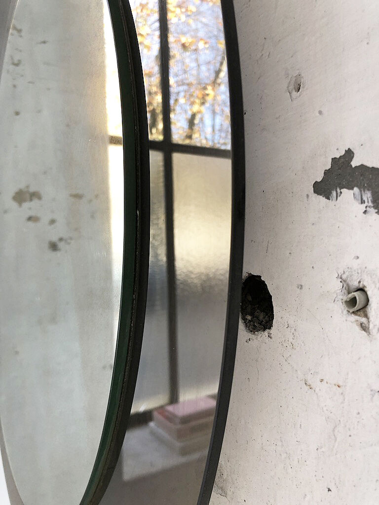 Smoked round design mirror Veca Italy