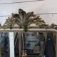 Old Louis XV style mirror with gold and white patina, 145×82cms