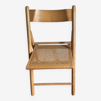 Vintage folding chair, rattan cane for Habitat, circa 70/80