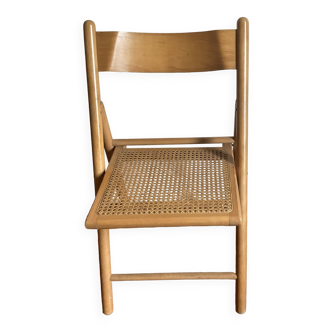 Vintage folding chair, rattan cane for Habitat, circa 70/80