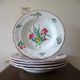 Kg luneville "réverbère" 5 deep plates earthenware hand-painted flowers ø 25 cm