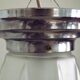 French 1920's-1940's art deco milk glass skyscraper tiered light fixture 3995