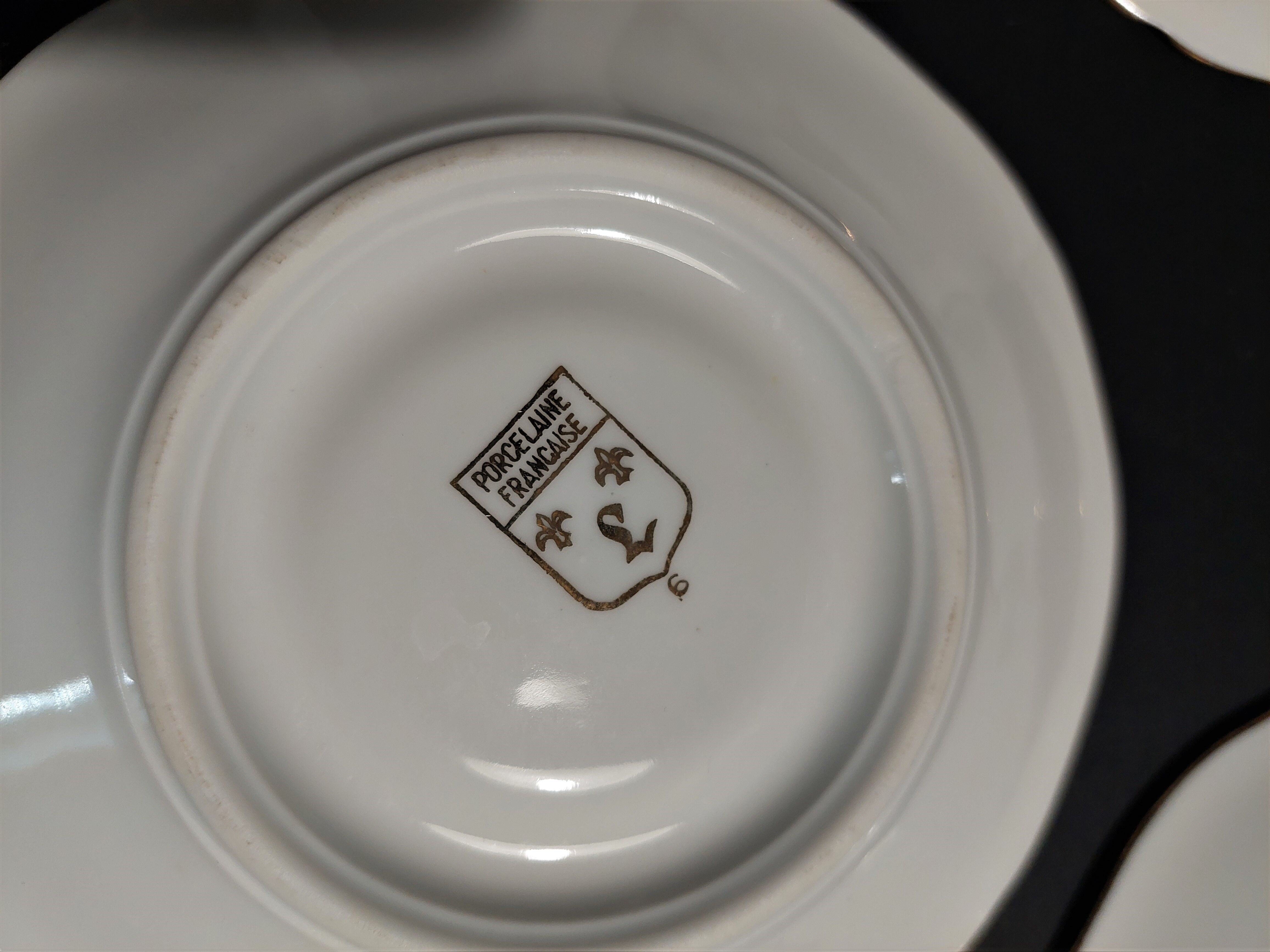 Limoges porcelain coffee set four cups pouring and sugar bowl