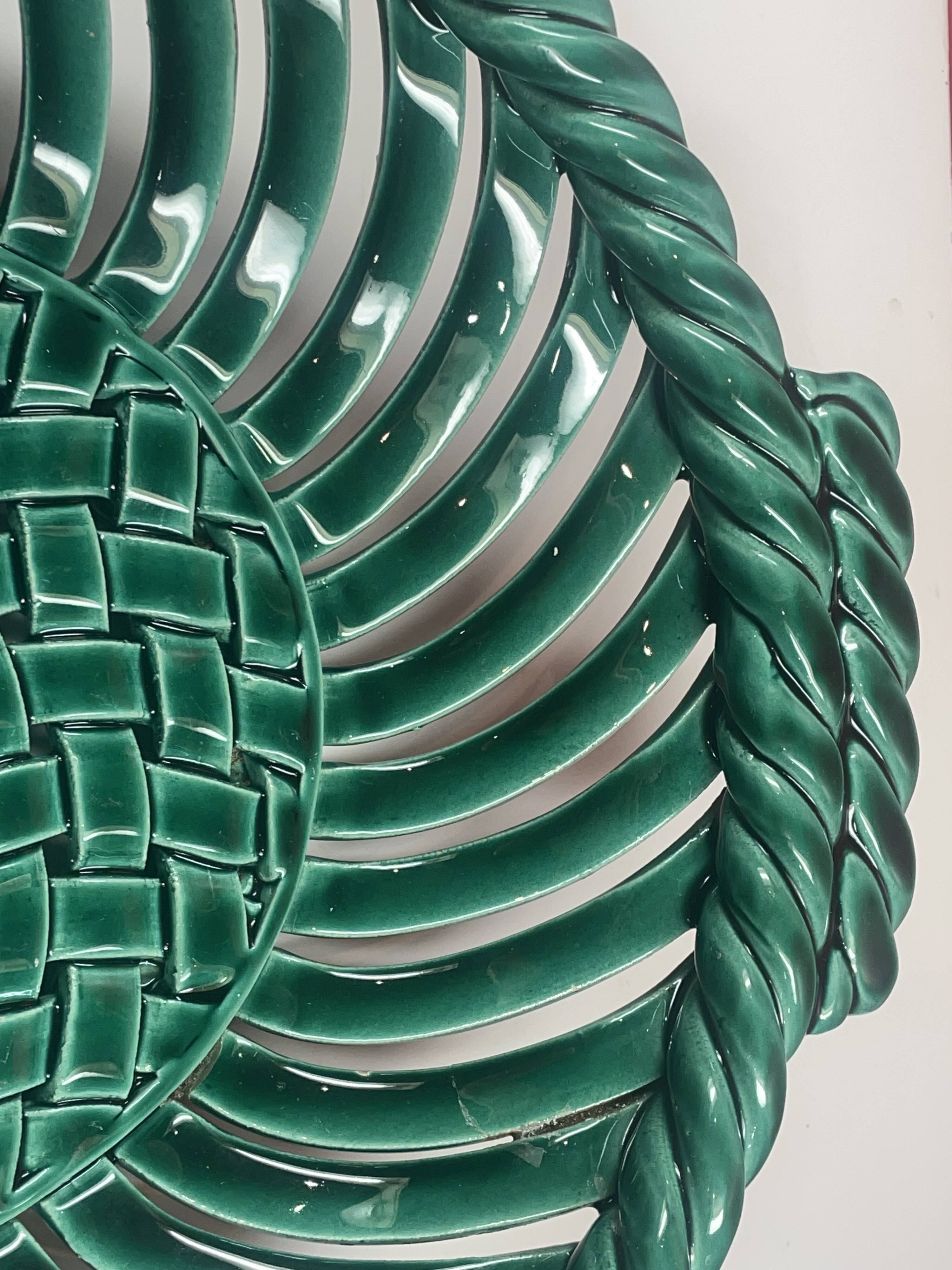 Vallauris Table basket, braids, twists and openwork