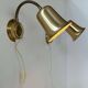 Pair of vintage adjustable wall lights, solid brass, Sweden 1960