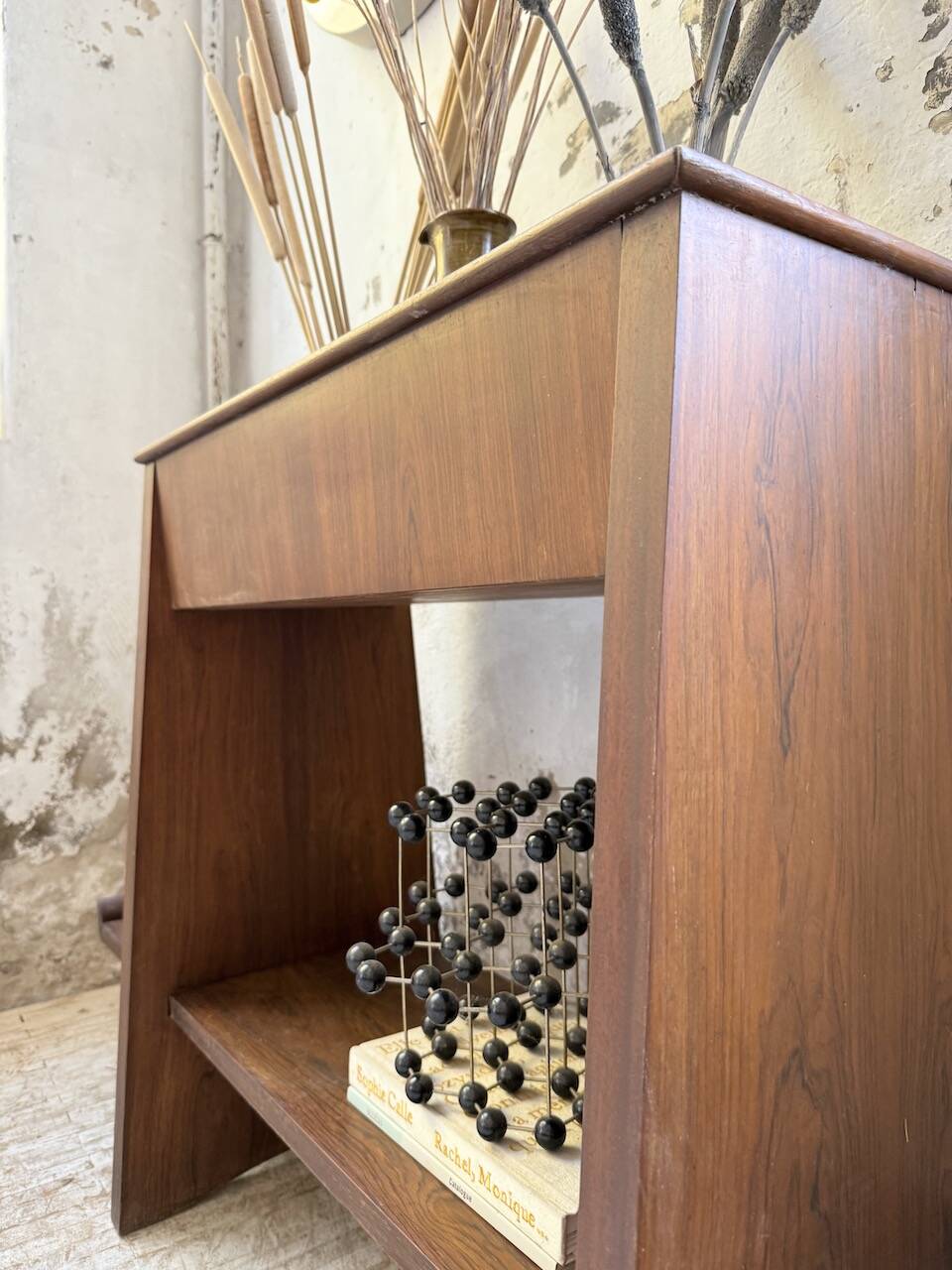 Jardinière années 50 palissandre constructiviste