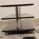 Coffee Table-Bar low laminate rosewood and chromed metal, Italy 70's
