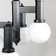 Vintage Geometric Black and Opaline Glass Ceiling Lamp