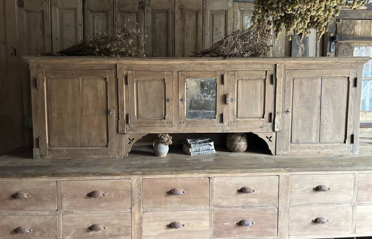 Antique oak dresser top